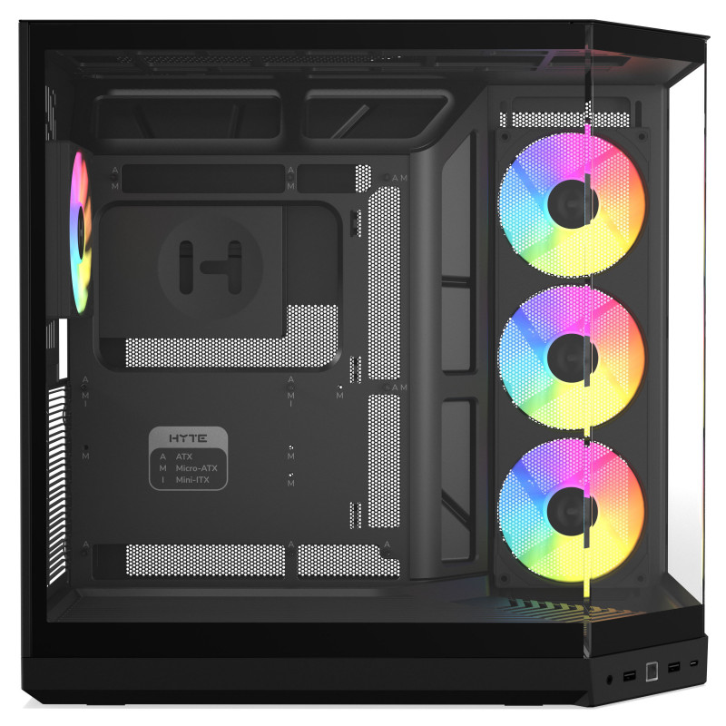 HYTE Y50 Pitch Black datora korpuss ar rūdītu stiklu x 3
