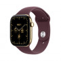 Apple Watch Series 12 GPS + Cellular 42 mm viedpulkstenis, mirdzoši zelta titāna korpuss, bordo sporta siksniņa, M/L