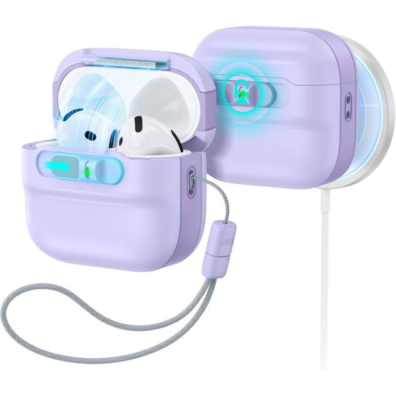 ESR Pulse HaloLock MagSafe austiņu apvalks Apple AirPods 4 / 5, lavandas krāsā