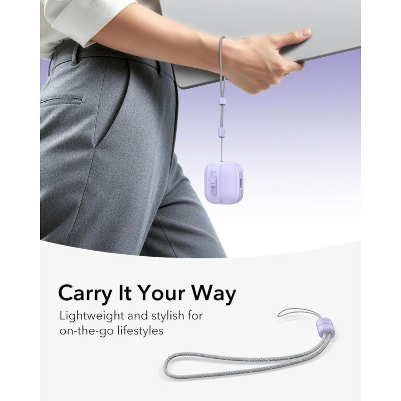 ESR Pulse HaloLock MagSafe austiņu apvalks Apple AirPods 4 / 5, lavandas krāsā