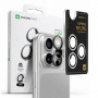 AmazingThing AR Aluminum 3 Lens Glass kameras objektīvu aizsargs ar rāmi iPhone 16 Pro / 16 Pro Max tālruņiem, melns