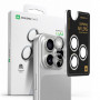 AmazingThing AR Aluminum 3 Lens Glass kameras objektīvu aizsargs ar rāmi iPhone 16 Pro / 16 Pro Max tālruņiem, sudraba krāsas
