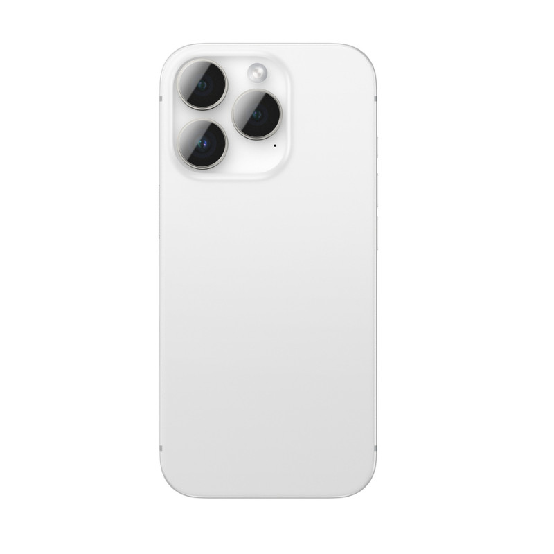 AmazingThing AR Aluminum 3 Lens Glass kameras objektīvu aizsargs ar rāmi iPhone 16 Pro / 16 Pro Max tālruņiem, sudraba krāsas