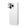 AmazingThing AR Aluminum 3 Lens Glass kameras objektīvu aizsargs ar rāmi iPhone 16 Pro / 16 Pro Max tālruņiem, sudraba krāsas