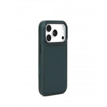 Mujjo Troubadour modulārs ādas apvalks tālrunim Apple iPhone 18 Pro / 17 Pro, MagSafe, obsidiāna zaļš