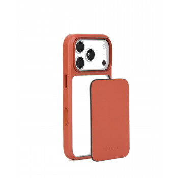 Mujjo Troubadour modulārs ādas apvalks tālrunim Apple iPhone 18 Pro / 17 Pro, MagSafe, terakotas krāsas