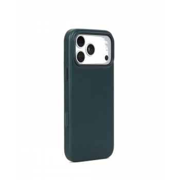 Mujjo Troubadour ādas apvalks tālrunim Apple iPhone 18 Pro Max / 17 Pro Max, MagSafe, obsidiāna zaļš