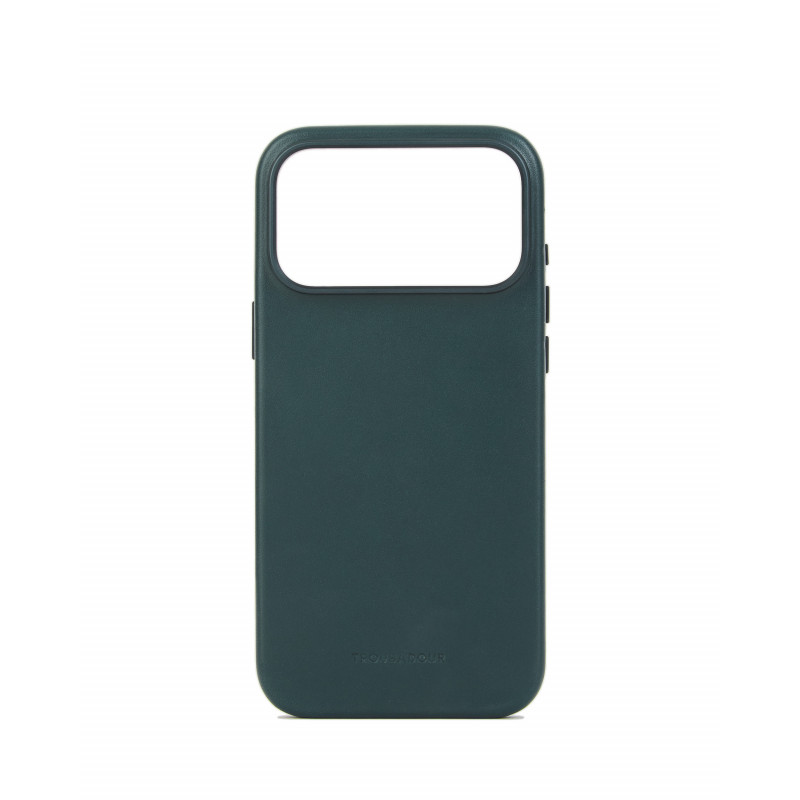 Mujjo Troubadour ādas apvalks tālrunim Apple iPhone 18 Pro Max / 17 Pro Max, MagSafe, obsidiāna zaļš