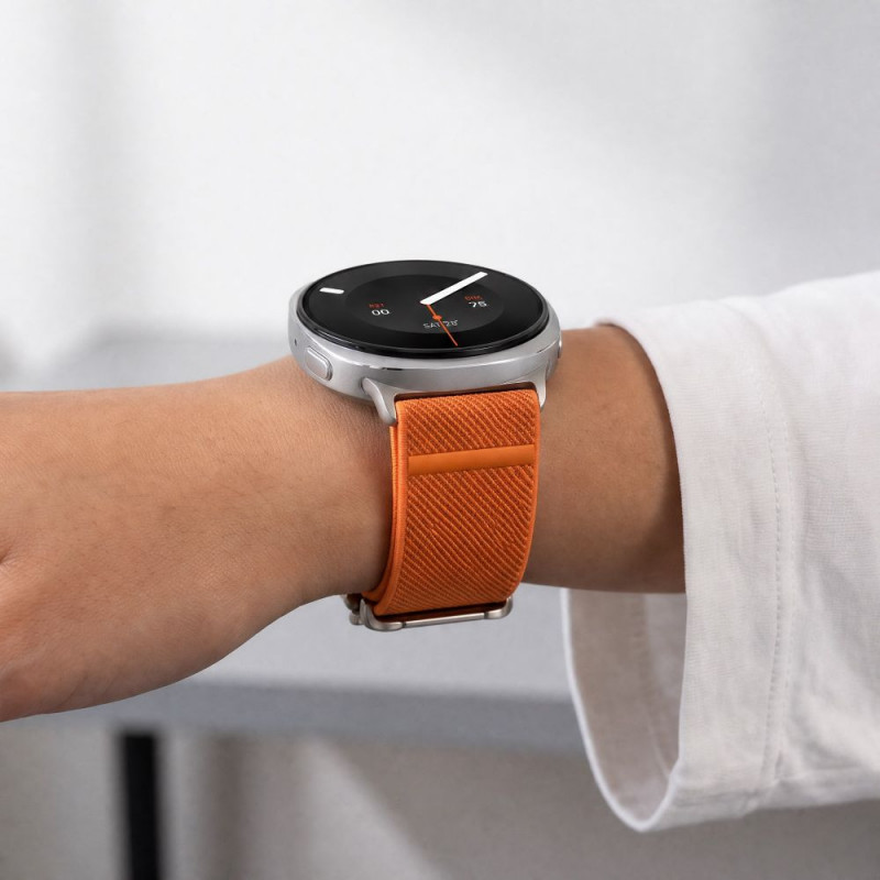Tech-Protect Nylon Clasp siksniņa pulkstenim Samsung Galaxy Watch 8 / 9 / Classic 40 / 44 / 46 mm, oranža