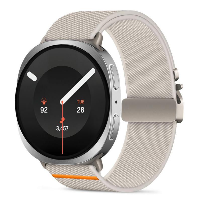 Tech-Protect Nylon Clasp siksniņa pulkstenim Samsung Galaxy Watch 8 / 9 / Classic 40 / 44 / 46 mm, Starlight