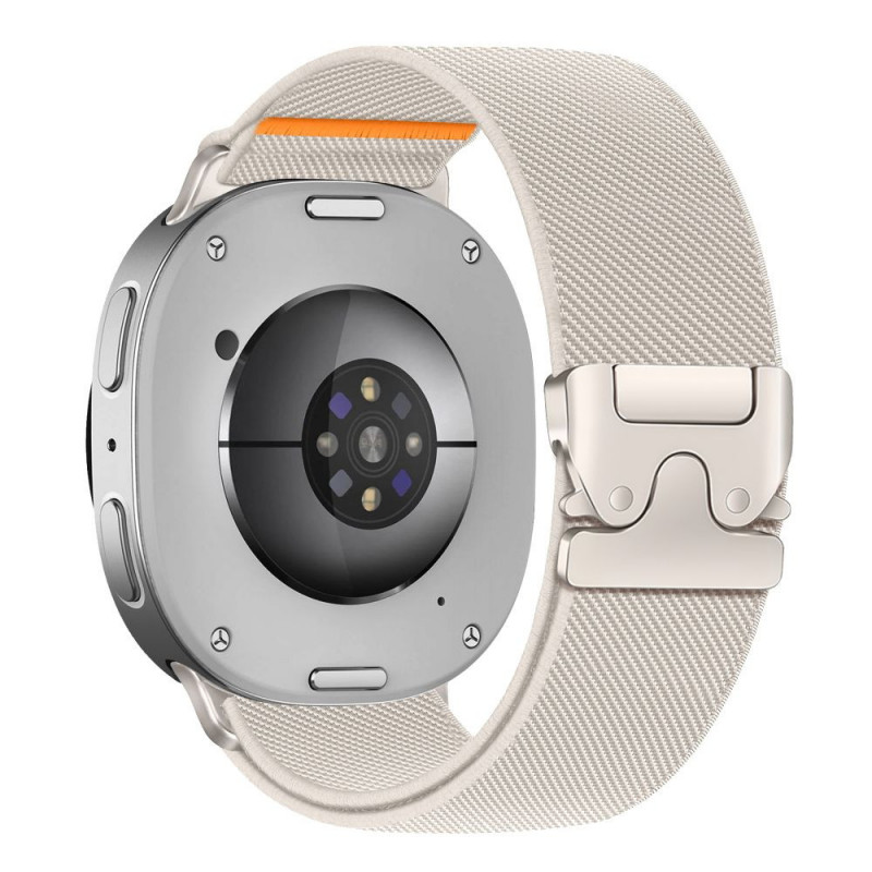 Tech-Protect Nylon Clasp siksniņa pulkstenim Samsung Galaxy Watch 8 / 9 / Classic 40 / 44 / 46 mm, Starlight