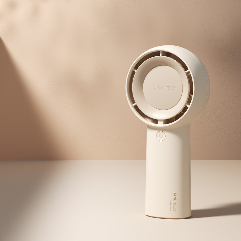 Rokas ventilators Jisulife Life5 Plus (FA43), 4000 mAh, USB-C, bēšs