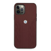 BMW BMHCP12LRSPPR Curve Perforate ādas cietais vāciņš, saderīgs ar Apple iPhone 12 Pro Max, sarkans