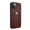 BMW BMHCP12LRSPPR Curve Perforate ādas cietais vāciņš, saderīgs ar Apple iPhone 12 Pro Max, sarkans
