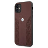 BMW BMHCN61RSPPR Leather Curve Perforate cietais apvalks tālrunim Apple iPhone 11, sarkans