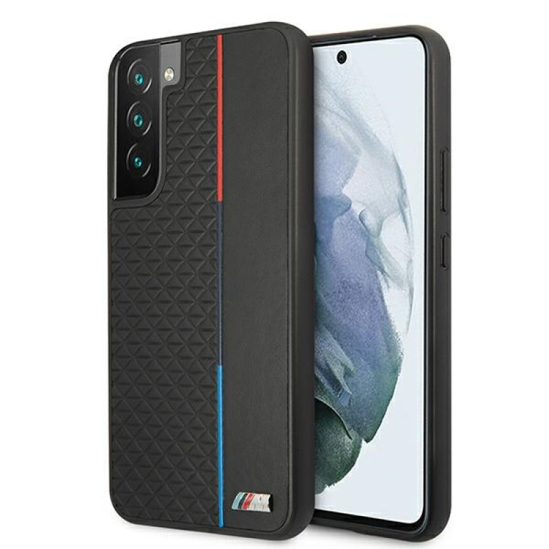 BMW BMHCS22MTRTBK melns cietais apvalks Samsung Galaxy S22+, M Collection Triangles