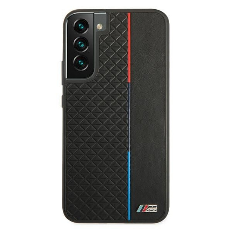 BMW BMHCS22MTRTBK melns cietais apvalks Samsung Galaxy S22+, M Collection Triangles