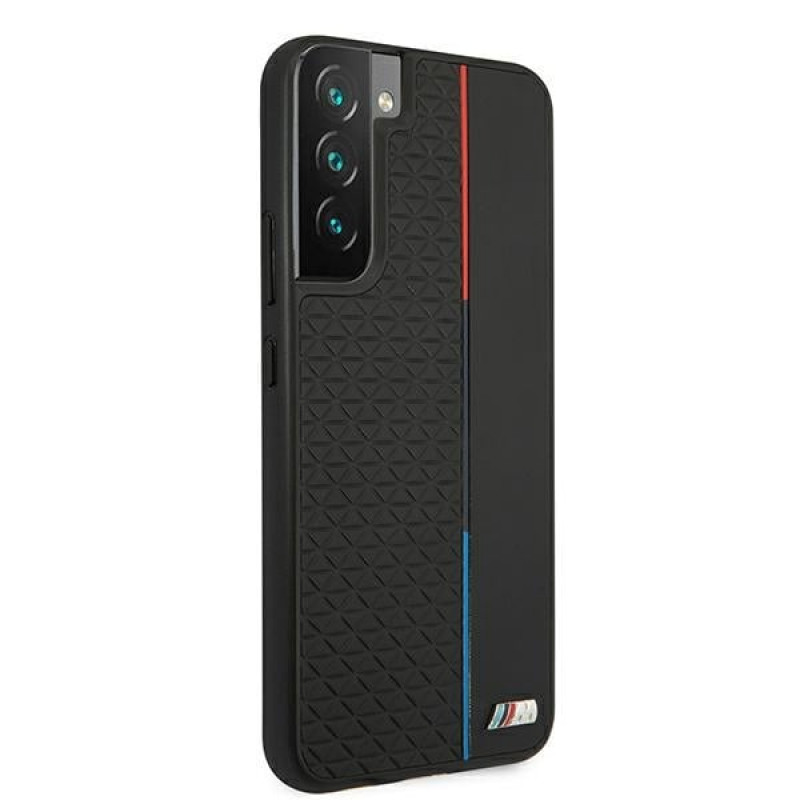 BMW BMHCS22MTRTBK melns cietais apvalks Samsung Galaxy S22+, M Collection Triangles