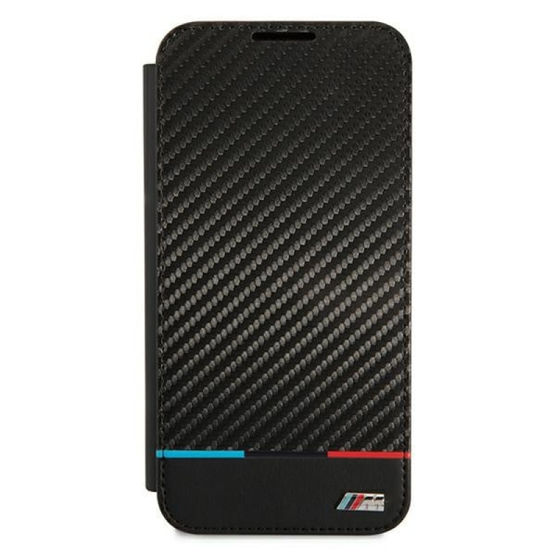 BMW BMBKS22MPUCARTCBK melns grāmatveida maciņš Samsung Galaxy S22+, M Collection Triangles