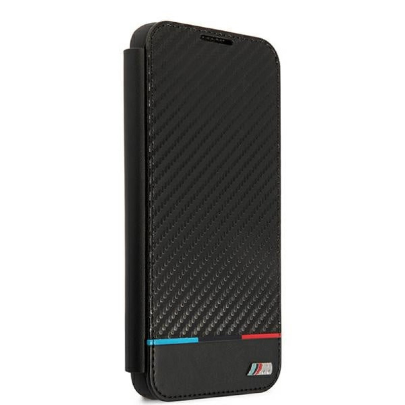 BMW BMBKS22MPUCARTCBK melns grāmatveida maciņš Samsung Galaxy S22+, M Collection Triangles
