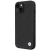 BMW BMHCP14S22RQDK Leather Quilted cietais vāciņš priekš iPhone 14 6,1", melns