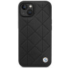 BMW BMHCP14S22RQDK Leather Quilted cietais vāciņš priekš iPhone 14 6,1", melns