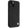 BMW BMHCP14S22RQDK Leather Quilted cietais vāciņš priekš iPhone 14 6,1", melns