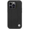 BMW BMHCP14L22RQDK Leather Quilted cietais vāciņš priekš iPhone 14 Pro 6,1", melns