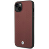 BMW BMHCP14S22RFGR Leather Diamond Pattern cietais vāciņš priekš iPhone 14 6,1", bordo sarkans