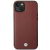 BMW BMHCP14S22RFGR Leather Diamond Pattern cietais vāciņš priekš iPhone 14 6,1", bordo sarkans