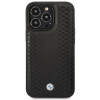 BMW BMHCP14L22RFGK Leather Diamond Pattern cietais vāciņš priekš iPhone 14 Pro 6,1", melns