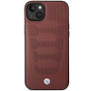 BMW BMHCP14S22RPSR apvalks priekš iPhone 14, bordo krāsā, Leather Seats Pattern
