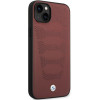 BMW BMHCP14S22RPSR apvalks priekš iPhone 14, bordo krāsā, Leather Seats Pattern