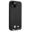 BMW BMHCP14M22PTDK apvalks priekš iPhone 14 Plus, melns, Leather Stamp Tricolor