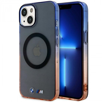 BMW BMHMP14MHTGE Gradient Bumper MagSafe cietais tālruņa apvalks Apple iPhone 14 Plus / 15 Plus, pelēks