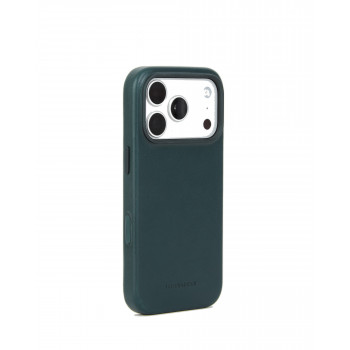 Mujjo Troubadour ādas maciņš Apple iPhone 18 Pro / 17 Pro tālrunim, MagSafe, obsidiāna zaļš
