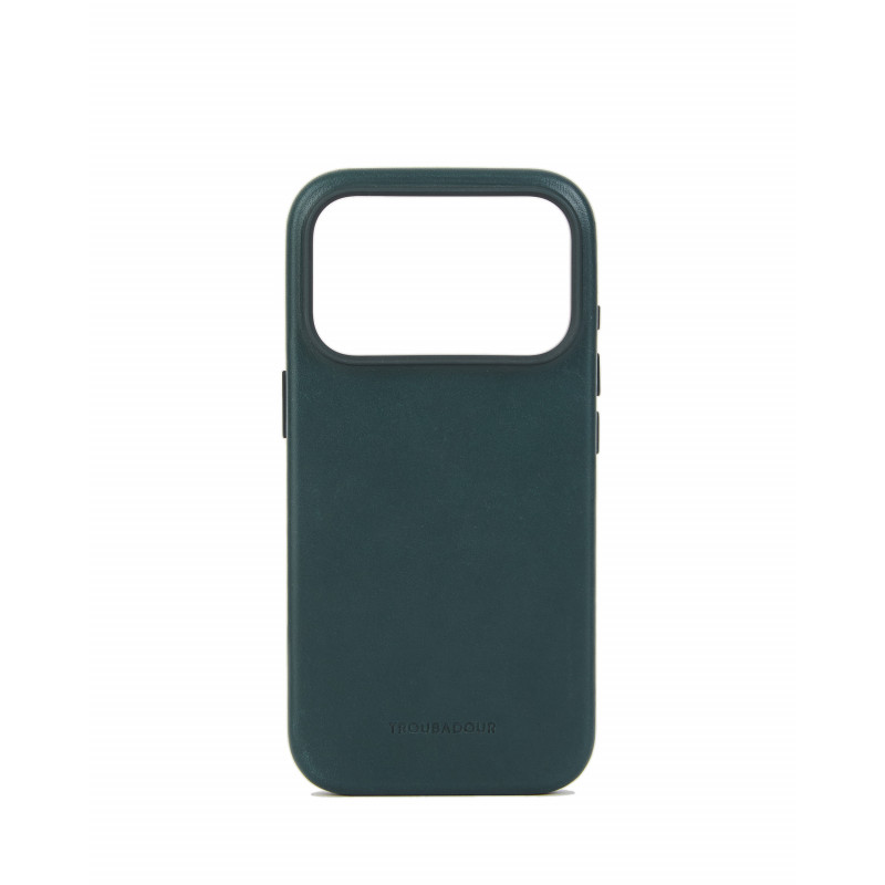 Mujjo Troubadour ādas maciņš Apple iPhone 18 Pro / 17 Pro tālrunim, MagSafe, obsidiāna zaļš