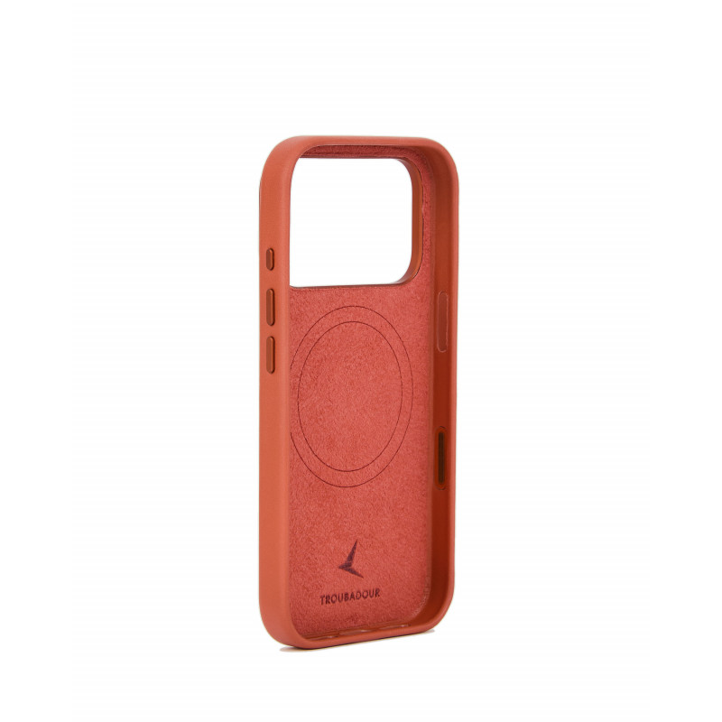 Mujjo Troubadour ādas maciņš Apple iPhone 18 Pro / 17 Pro tālrunim, MagSafe, terakotas krāsā