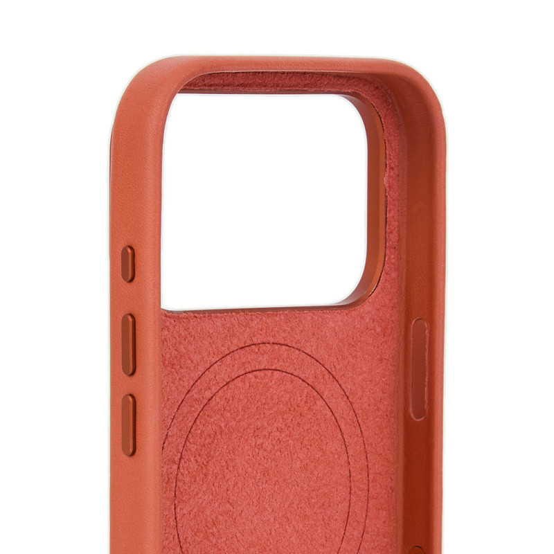 Mujjo Troubadour ādas maciņš Apple iPhone 18 Pro / 17 Pro tālrunim, MagSafe, terakotas krāsā