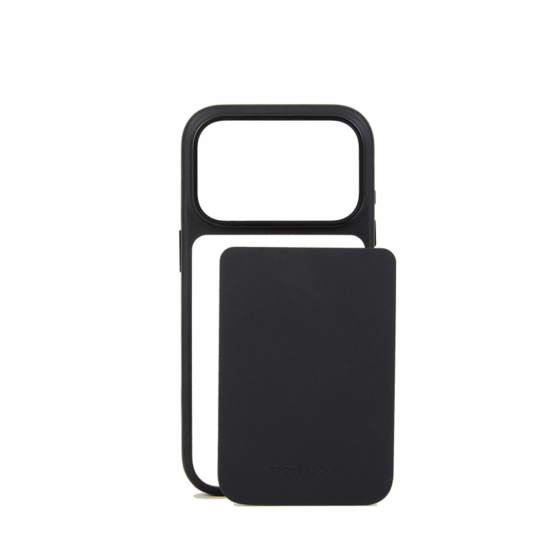 Mujjo Troubadour Modular ādas maciņš Apple iPhone 18 Pro / 17 Pro tālrunim, MagSafe, melns