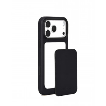Mujjo Troubadour Modular Leather Case ādas apvalks Apple iPhone 18 Pro Max / 17 Pro Max tālruņiem, MagSafe, melnā krāsā