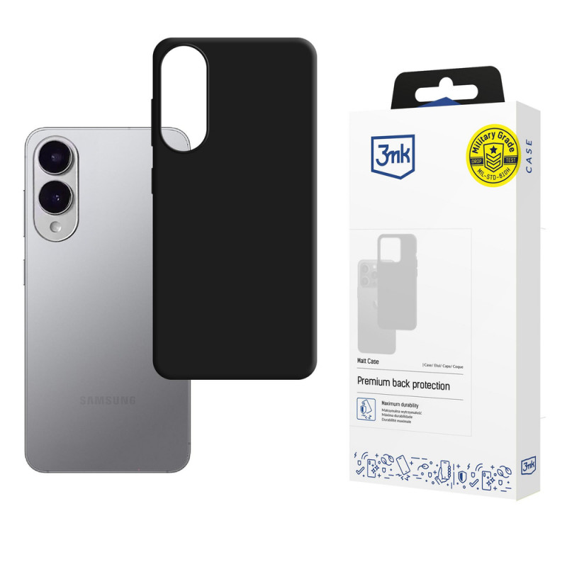 3MK Matt Case aizsargapvalks Samsung Galaxy S25 Edge, melnā krāsā
