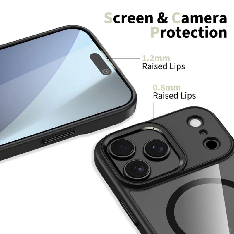 Tech-Protect MagMat MagSafe futrālis Apple iPhone 17 Pro Max, melns/caurspīdīgs