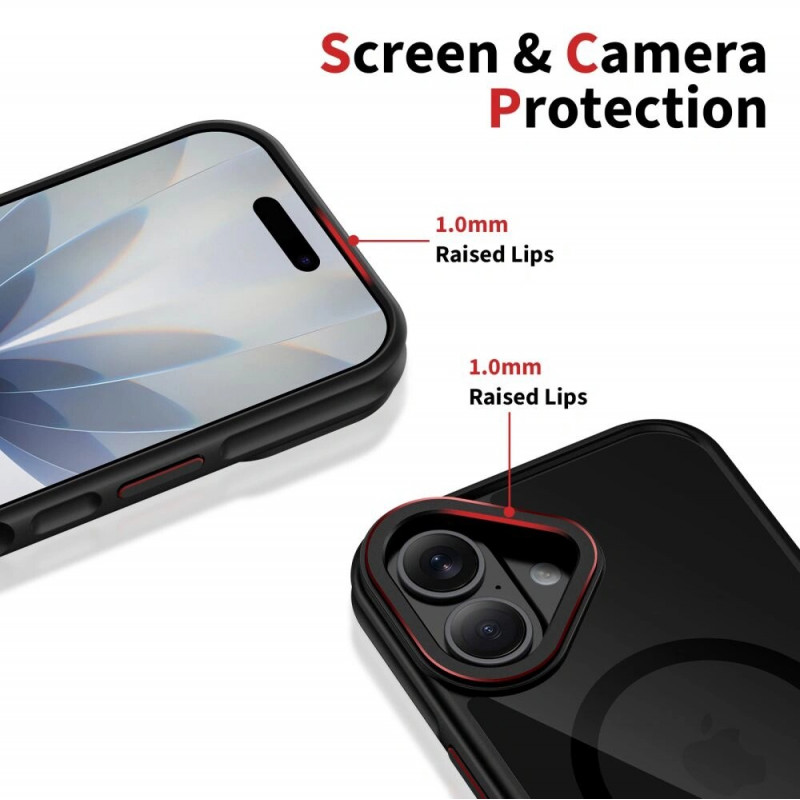 Tech-Protect MagHybrid MagSafe futrālis Apple iPhone 17, melns/sarkans