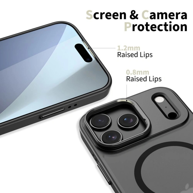 Apple iPhone 17 Pro apvalks Tech-Protect Magstand MagSafe, matētā melnā krāsā