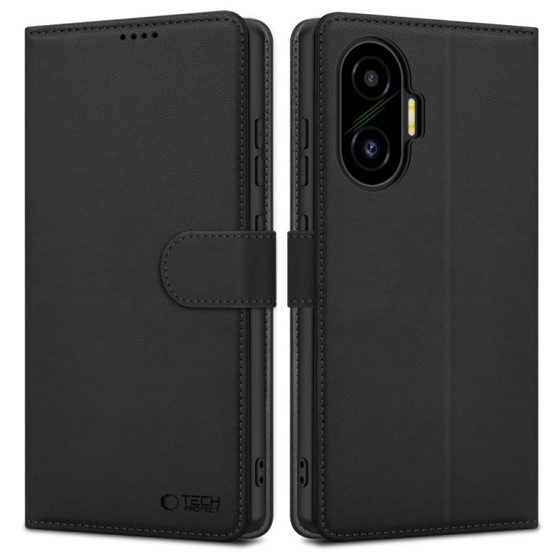 Xiaomi Poco F7 5G apvalks Tech-Protect Wallet, melnā krāsā