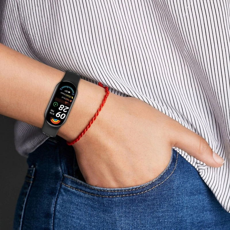 Tech-Protect IconBand Air silikona siksniņa Xiaomi Smart Band 8 / 9 / 10 / NFC, melna/sarkana
