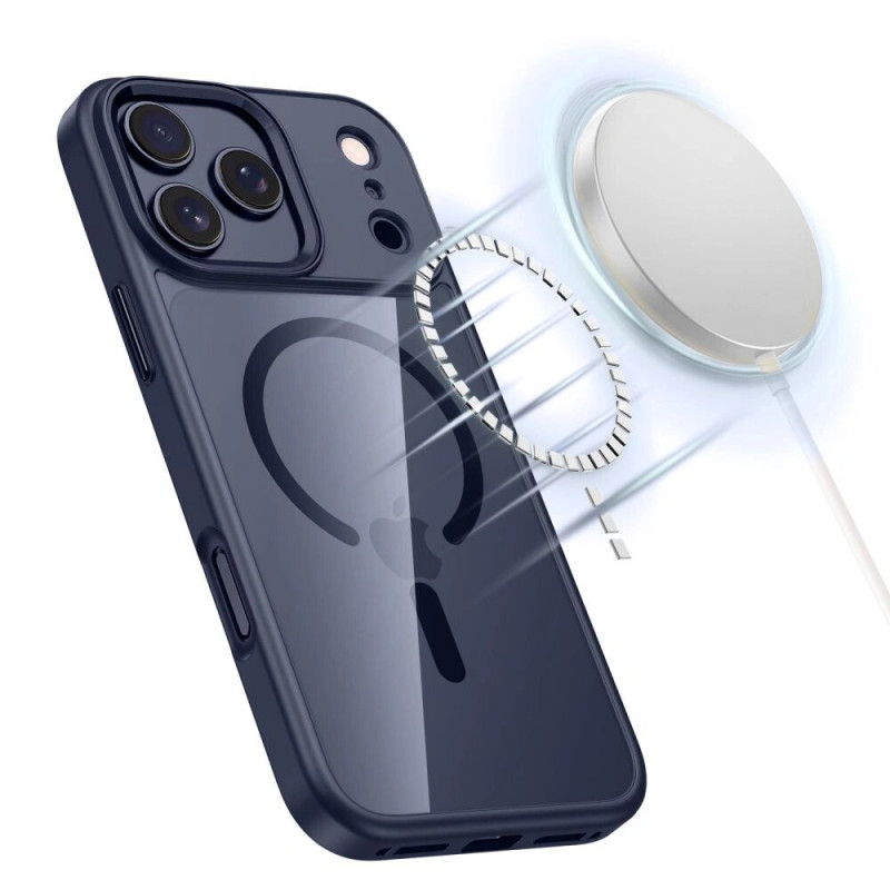 Tech-Protect MagMat MagSafe aizsargapvalks Apple iPhone 17 Pro, tumši zils/caurspīdīgs