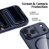 Tech-Protect MagMat MagSafe aizsargapvalks Apple iPhone 17 Pro, tumši zils/caurspīdīgs