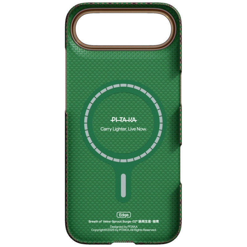 PITAKA Edge Case Breath of Veins apvalks Apple iPhone Air, sprout surge